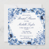 アジアンシノイスリーライトブルーフローラブリッジトン 招待状 (正面)