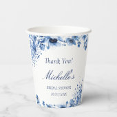 アジアンシノイスリーライトブルーフローラブリッジトン 紙コップ (裏面)