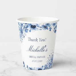 アジアンシノイスリーライトブルーフローラブリッジトン 紙コップ