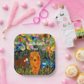 アジアンジャングルタイガーサンベアーピーコックモンキー ペーパープレート (パーティー)