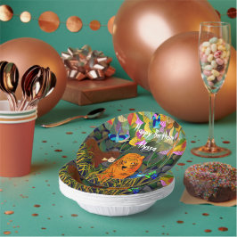 アジアンジャングルタイガーサンベアーピーコックモンキー ペーパーボウル