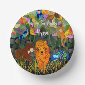 アジアンジャングルタイガーサンベアーピーコックモンキー ペーパーボウル (正面)