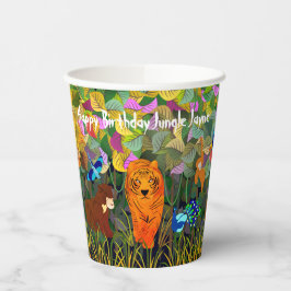 アジアンジャングルタイガーサンベアーピーコックモンキー 紙コップ