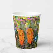 アジアンジャングルタイガーサンベアーピーコックモンキー 紙コップ (右)