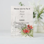 アジアンスタイルの花のウェディングシャワー招待状カード セーブザデート (スタンド正面)
