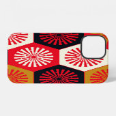 アジアンスタイルの花の六角形模様 iPhoneケース (裏面横)