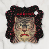 アジアンストライプのタイガーの激しい顔赤いドットの頭 フェイバータグ (裏面)