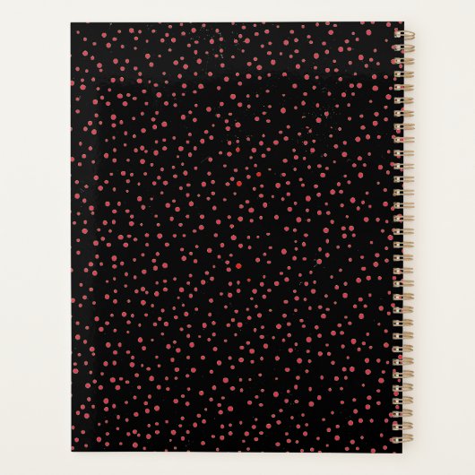 アジアンストライプのタイガーの激しい顔赤いドットの頭 プランナー手帳 (裏面)