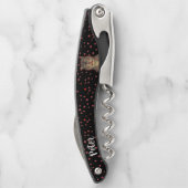 アジアンストライプのタイガー激しい顔赤いドットブラック ソムリエナイフ (裏面)