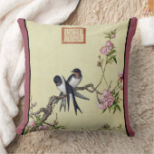 アジアンスワロースウィフトバーズフラワーズ装飾用クッション クッション (ブランケット)