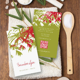 アジアンゼンレッドバンブー葉ズオリエモダンンタルスパ 名刺