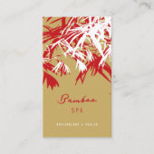 アジアンゼンレッドバンブー葉ズオリエモダンンタルスパ 名刺 (正面)