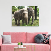アジアンゾウが並ぶ キャンバスプリント (インサイチュ (リビング))