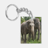 アジアンゾウが並ぶ キーホルダー (正面左)