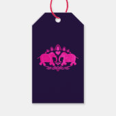 アジアンゾウのピンク青の民族 ギフトタグ (正面)