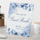 アジアンチノイスリーライトブルーフローラゲストブック 台座サイン (インサイチュ)