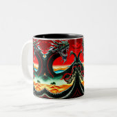 アジアンドラゴン装飾用クッション ツートーンマグカップ (正面左)