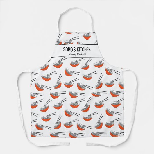 アジアンヌードルレストランシェフソボズキッチンカスタム エプロン (正面)