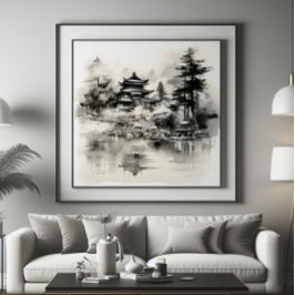 アジアンハウスイ絵画ンク フォトプリント           