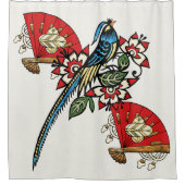 アジアンバードデコ シャワーカーテン (正面)