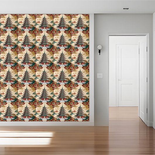 アジアンパゴダチノイスリーデザインタイル タイル