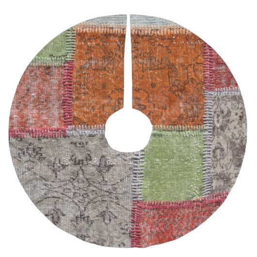 アジアンパッチワークカーペット,イスタンブール詳細 ブラッシュドポリエステルツリースカート (正面)