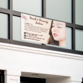 アジアンビューティーヘアサロンの広告をカスタマイズ 横断幕 (ビルの外側)