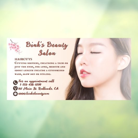 アジアンビューティーヘアサロン事業をカスタマイズ ウィンドウサイン (シート3)