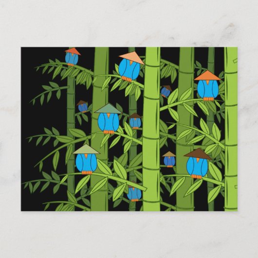 アジアンブルーの鳥 ポストカード (正面)