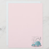 アジアンブルーティーセットさくらんぼ花グラフィックデザイン (正面/裏面)