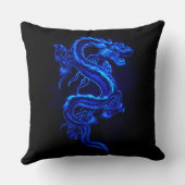 アジアンブルードラゴン装飾用クッション クッション (裏面)