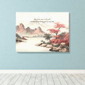 アジアンランドスケープ美しい キャンバスプリント (インサイチュ (ウッドフロア))