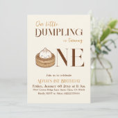 アジアンリトルダンプリングかわいいファースト誕生日 招待状 (スタンド正面)