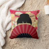 アジアンレディ&ファン秋紅葉枕 クッション (ブランケット)