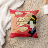 アジアンレディ&ファン秋紅葉枕 クッション (ブランケット)