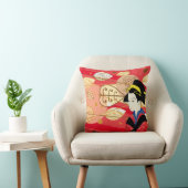 アジアンレディ&ファン秋紅葉枕 クッション (椅子)