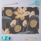 アジアンロータス花。 薄葉紙 (クラフト)