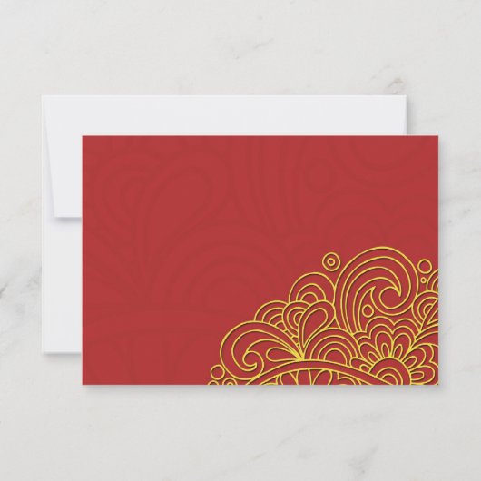 アジアン結婚スワールサンキューカード サンキューカード (裏面)