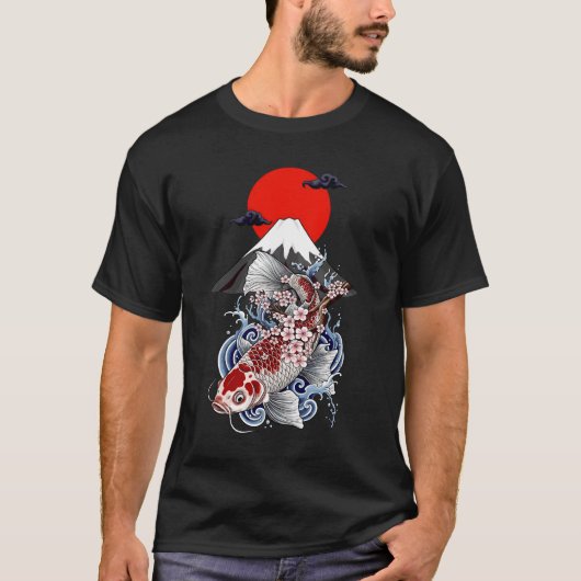 アジアン タトゥー | 和風コイ | Tシャツ (正面)