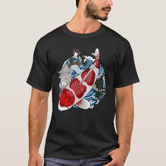 アジアン タトゥー | 和風 鯉 | Tシャツ (正面)