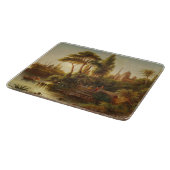 アジアン・ランドスケープ・イン・ザ・夕べ・ライト（サンセット・アート） カッティングボード (角)