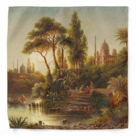 アジアン・ランドスケープ・イン・ザ・夕べ・ライト（サンセット・アート） バンダナ