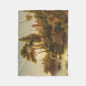 アジアン・ランドスケープ・イン・ザ・夕べ・ライト（サンセット・アート） フリースブランケット (正面)