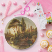 アジアン・ランドスケープ・イン・ザ・夕べ・ライト（サンセット・アート） ペーパープレート (パーティー)