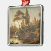 アジアン・ランドスケープ・イン・ザ・夕べ・ライト（サンセット・アート） メタルオーナメント (左)