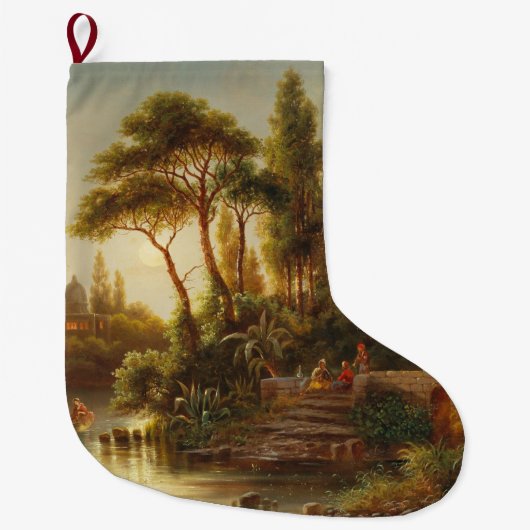 アジアン・ランドスケープ・イン・ザ・夕べ・ライト（サンセット・アート） ラージクリスマスストッキング (正面)