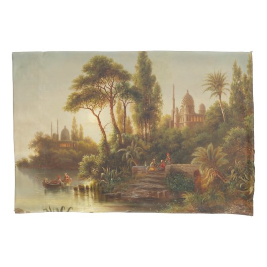 アジアン・ランドスケープ・イン・ザ・夕べ・ライト（サンセット・アート） 枕カバー (正面左)