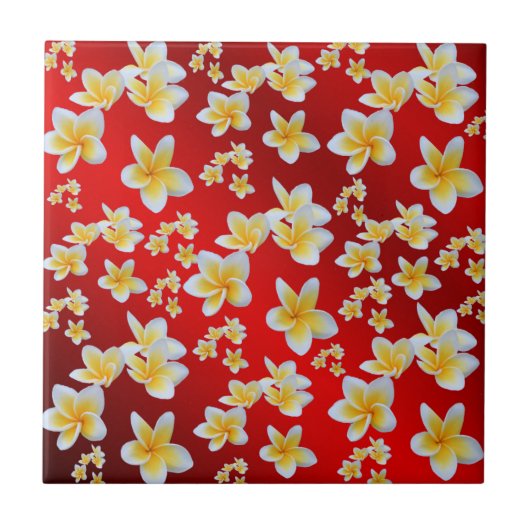 アジアン,黄色,白,開花,明るい,ゴールド,花柄 タイル (正面)