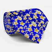 アジアン,黄色,白,開花,明るい,ゴールド,花柄 ネクタイ (ロール)
