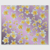 アジアン,黄色,白,開花,明るい,ゴールド,花柄 ラッピングペーパー (フラット)